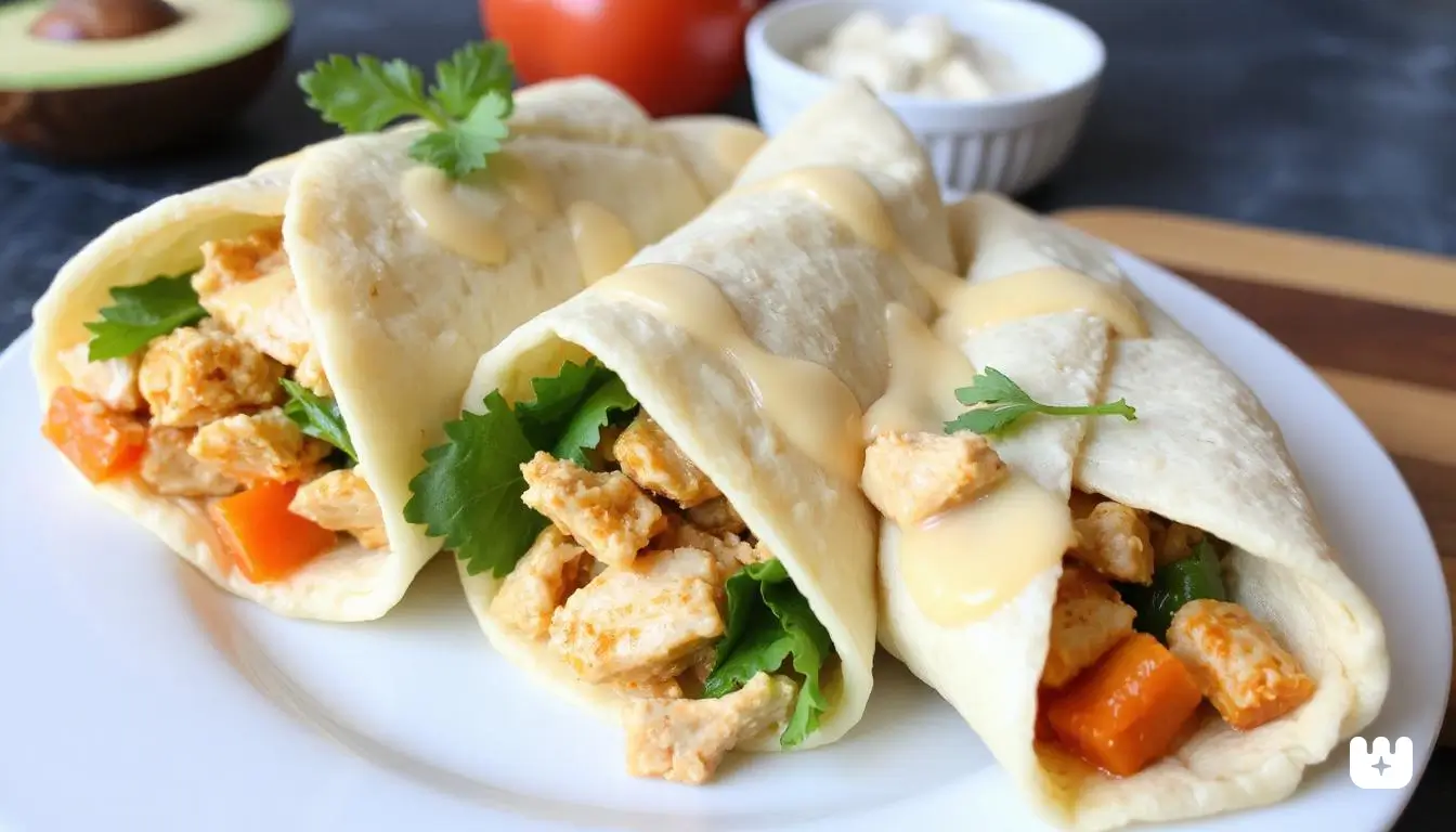 Golden, crispy Cheesy Garlic Chicken Wraps filled with melted cheese and seasoned chicken